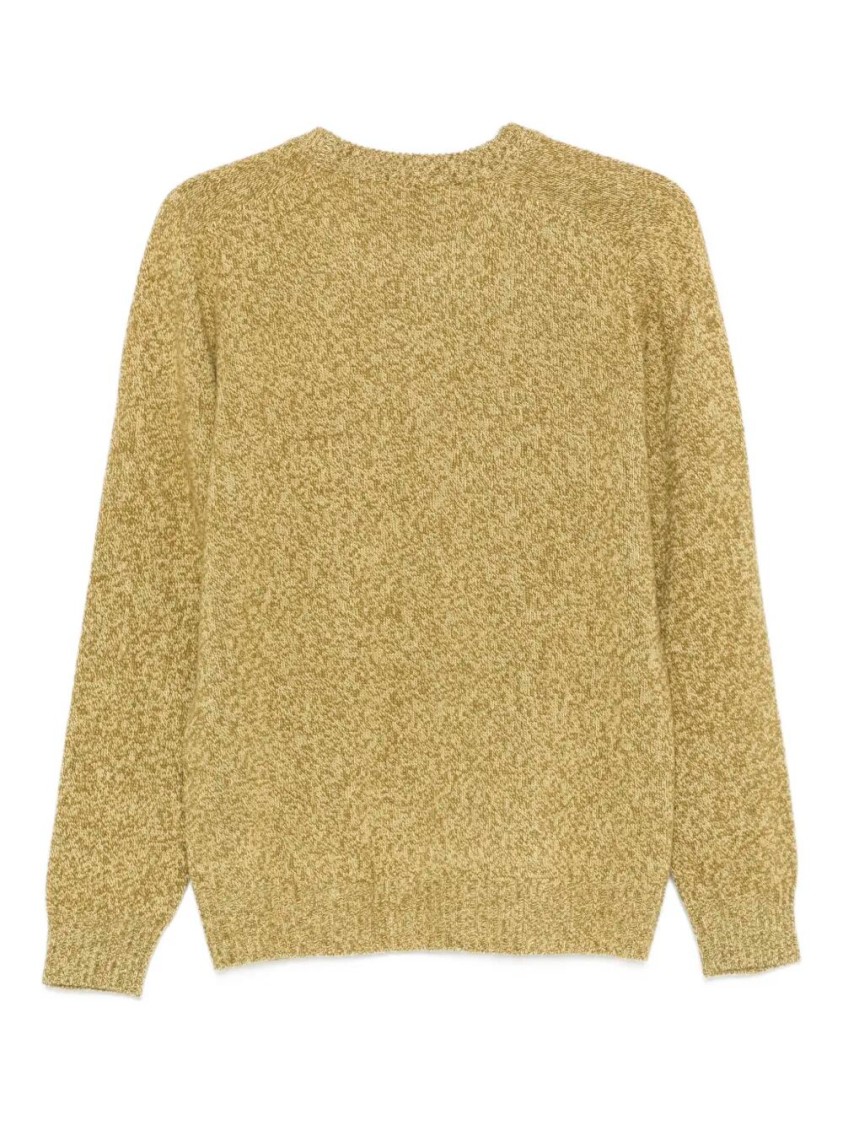 Altea Textured Knit Long Sleeve Crew-neck Sweater In Green
