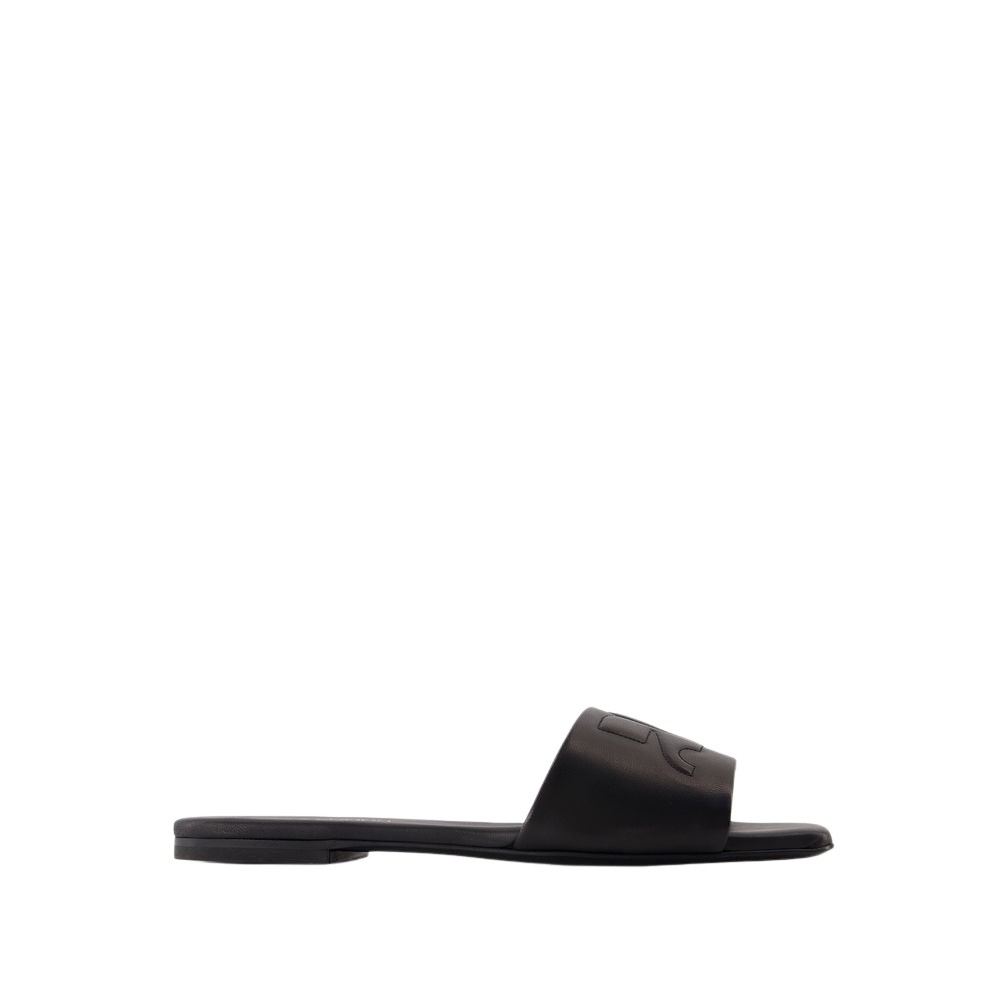 Shop Courrèges Heritage Shadow Sandals - Leather - Black