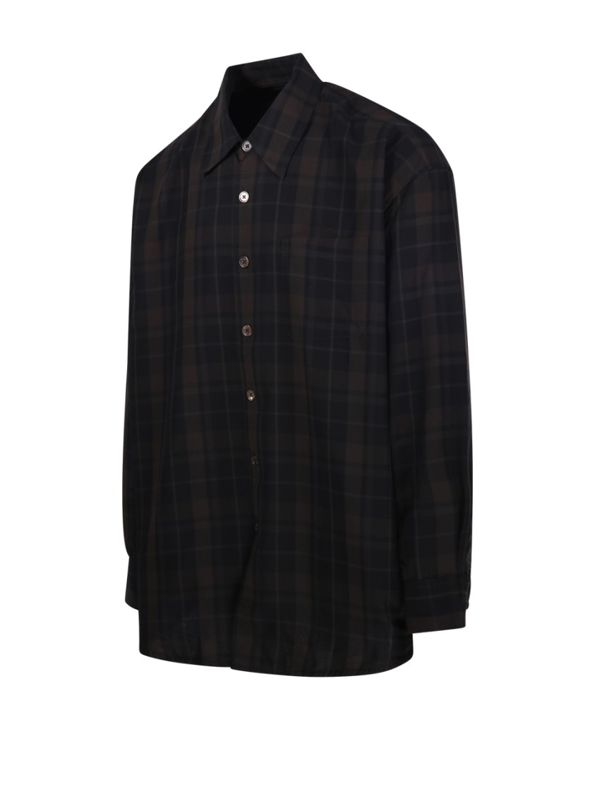 Our Legacy Borrowed Plaid Button-up Shirt In Black