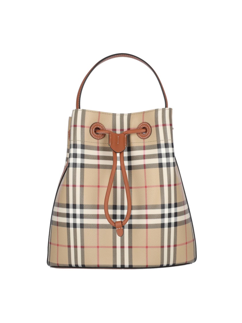 Burberry "Tb" Small Bucket Bag  Beige