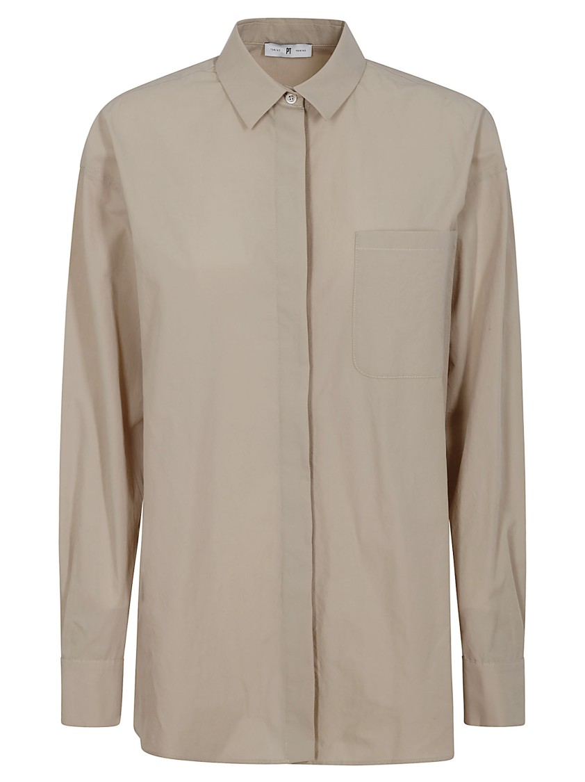 PT TORINO PT TORINO CLASSIC BUTTON-DOWN SHIRT WITH CHEST POCKET 