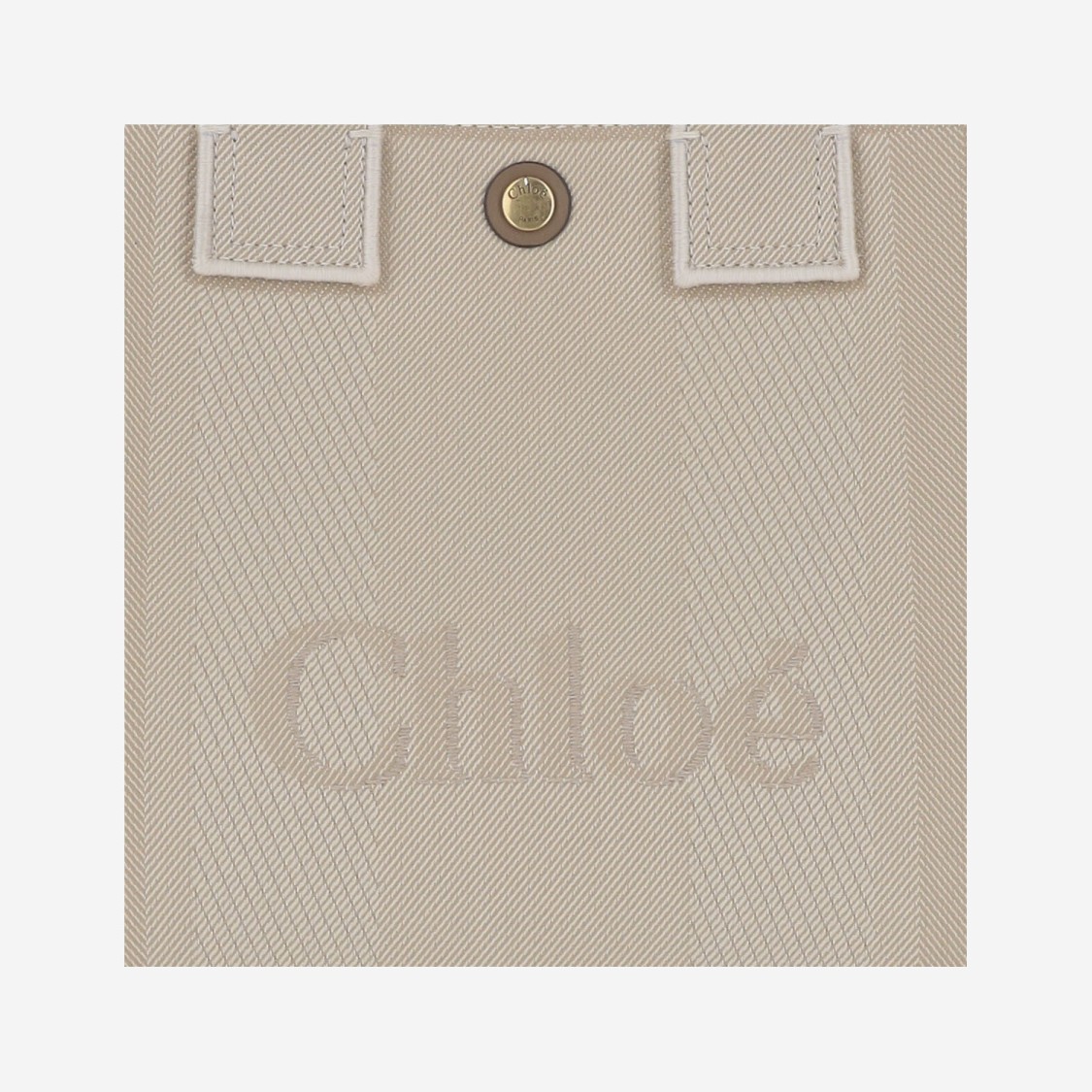 Shop Chloé Carry Small Canvas Tote Bag In Neutrals