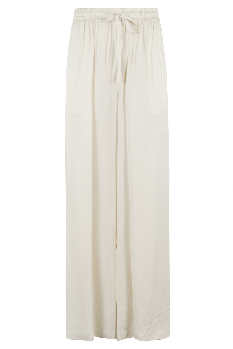 Isabelle Blanche Wide-leg Viscose Crepe Pants