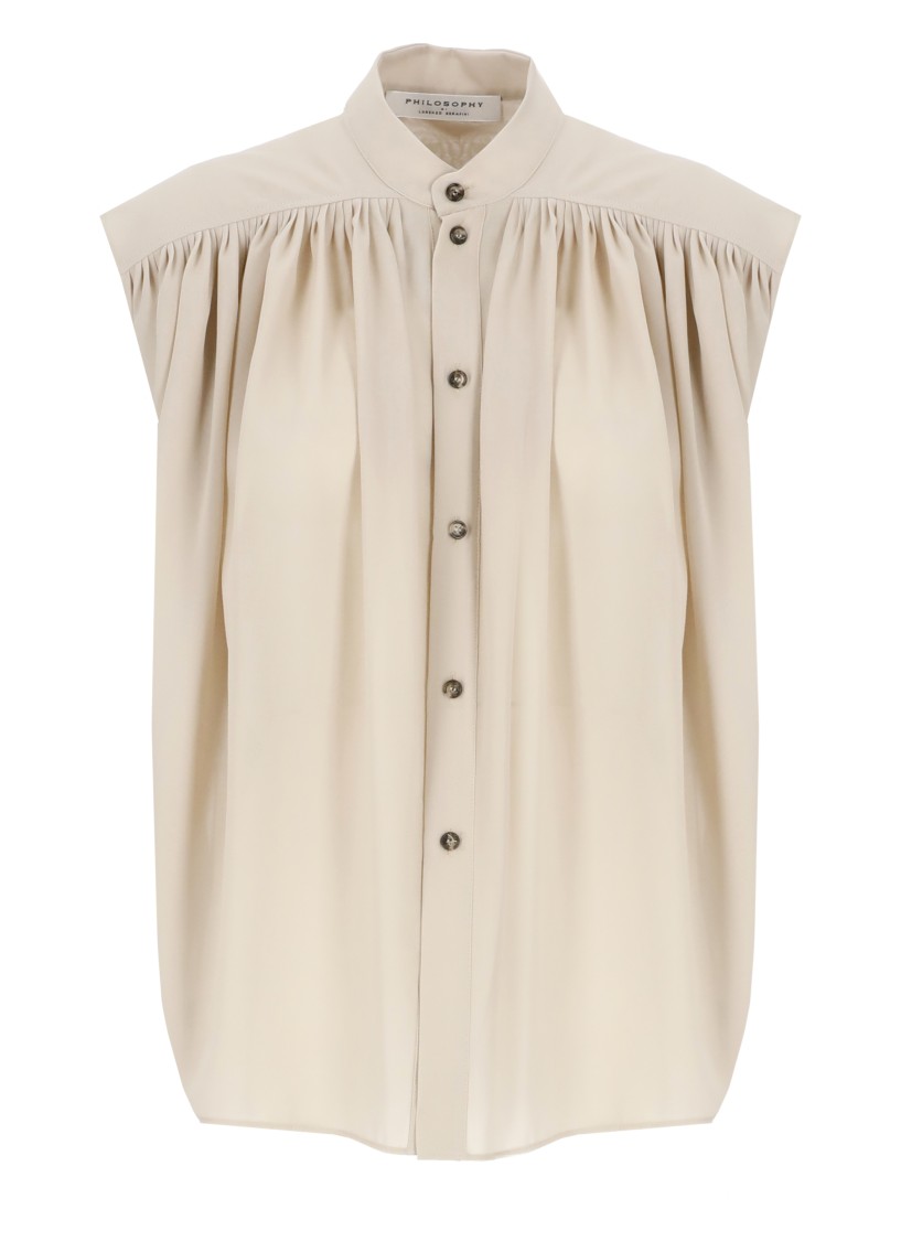 Philosophy Di Lorenzo Serafini Cappuccino Polyester Blend Shirt In Neutral