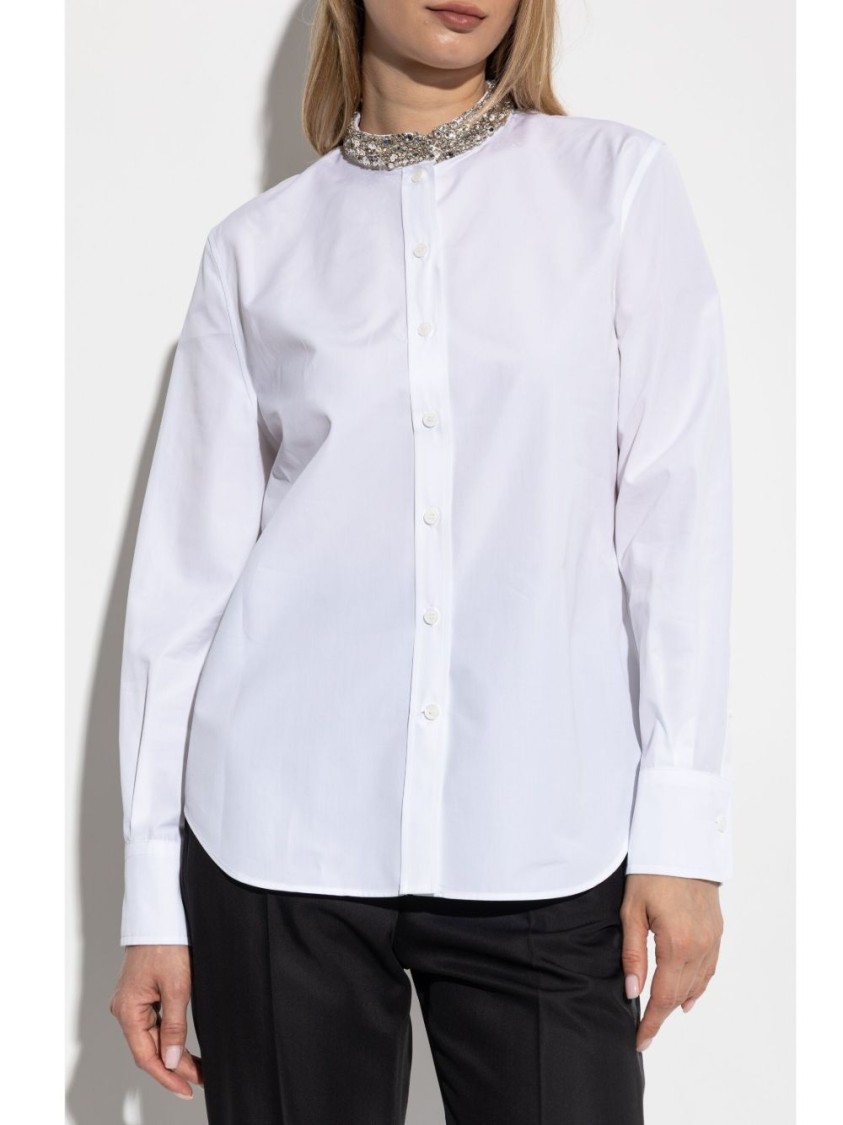 Alexander Mcqueen Structured White Button-down Shirt In White