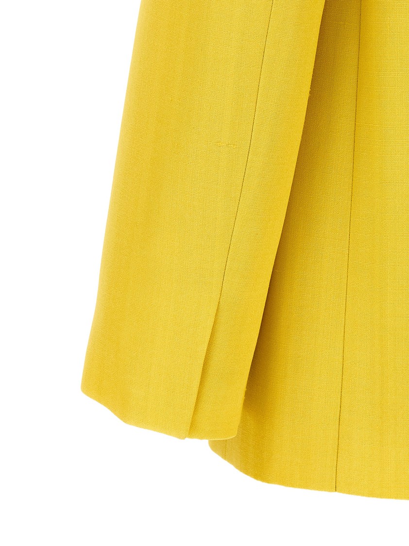 Jil Sander Tailored Blazer With Flap Pockets And Vent In Gold