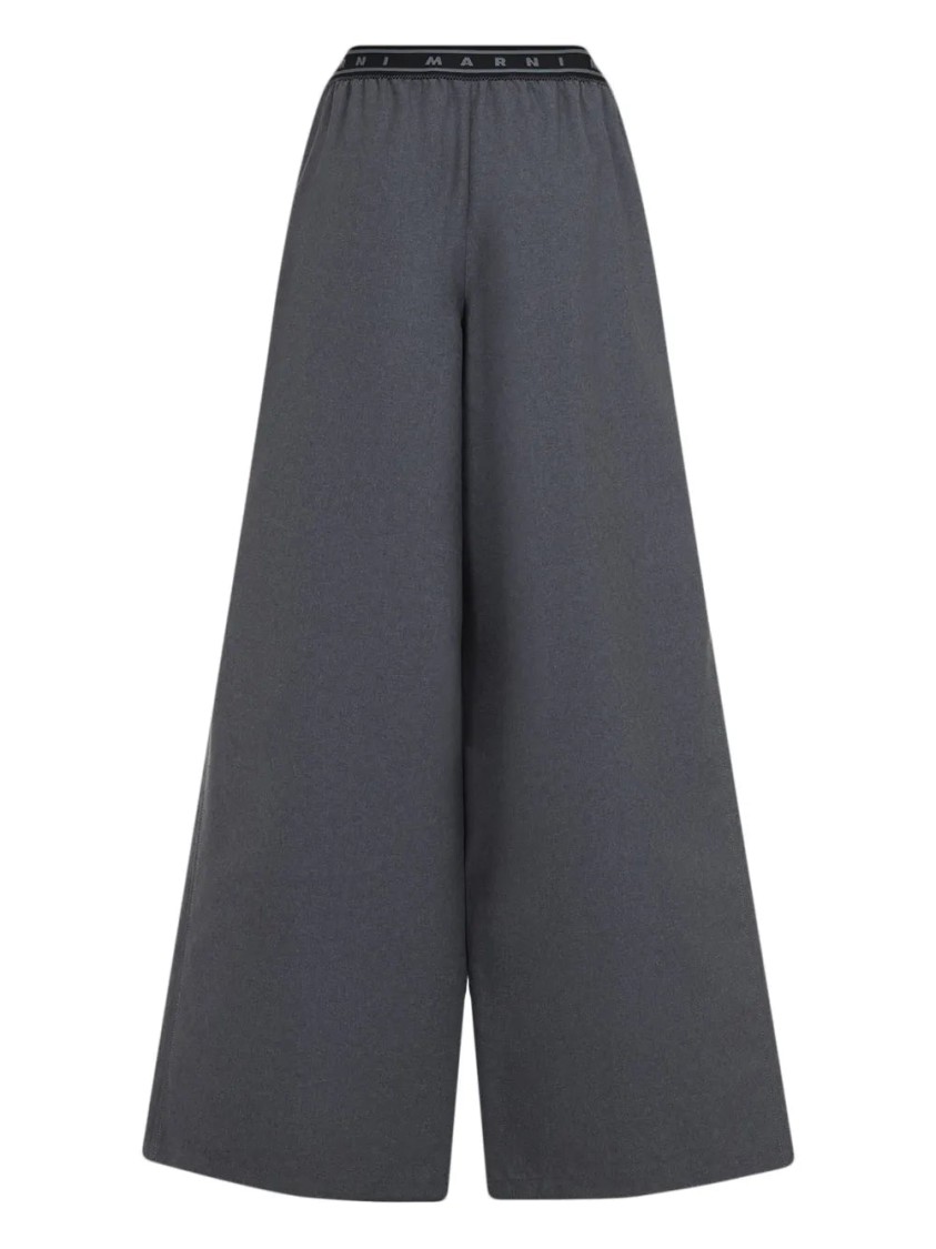 Marni Graphite Grey Virgin Wool Pants In Gray