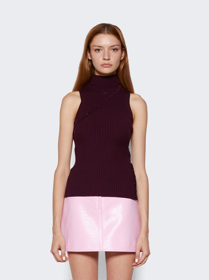 Shop Courrèges Multistyling Rib Knit Top