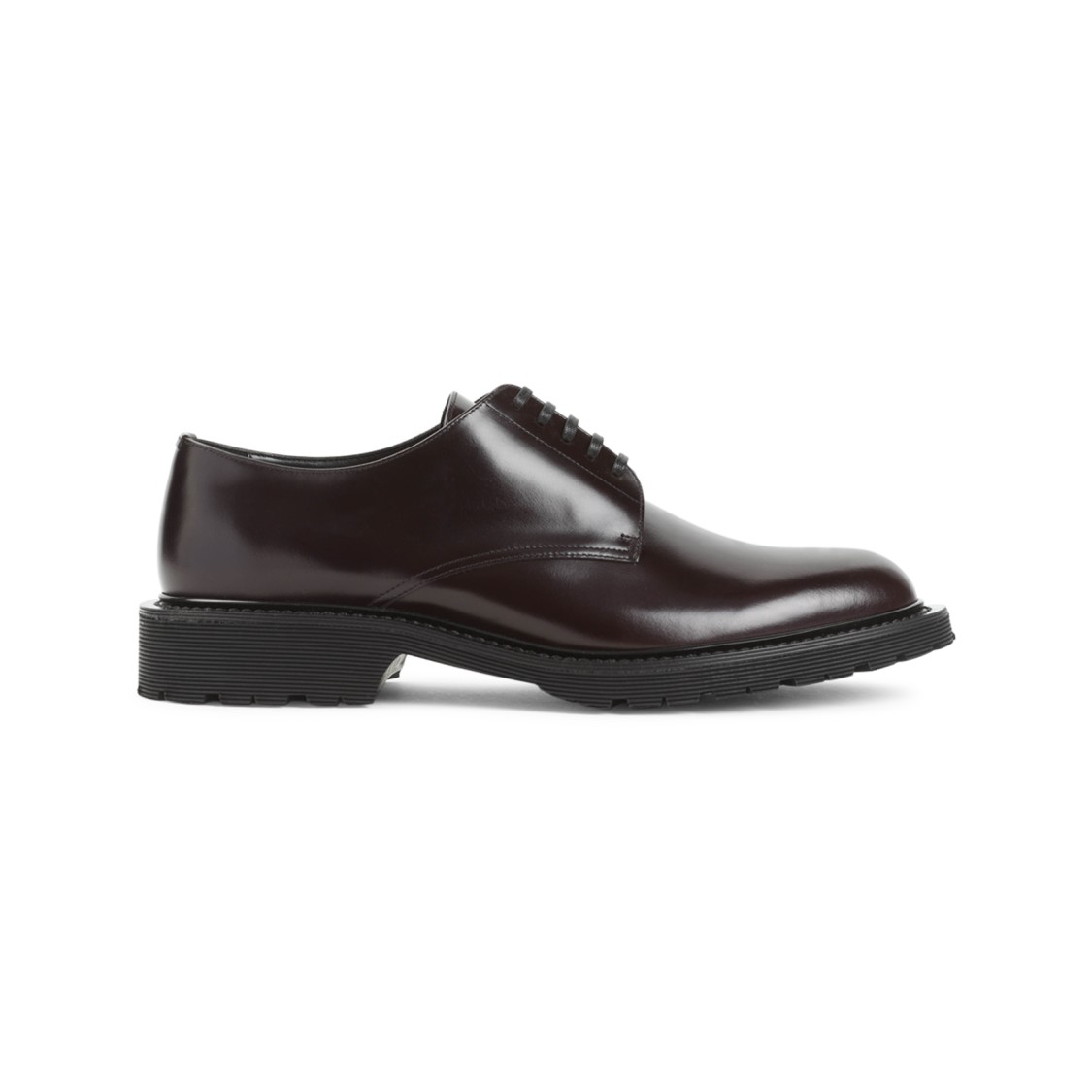 Saint Laurent Brown Leather Closed Shoes In Black