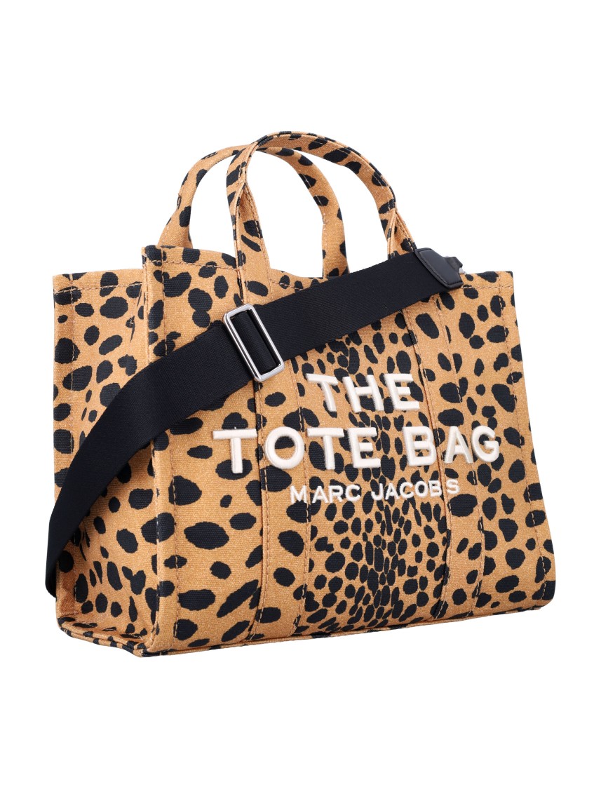 Shop Marc Jacobs The Cheetah Canvas Medium Tote Bag In Brown