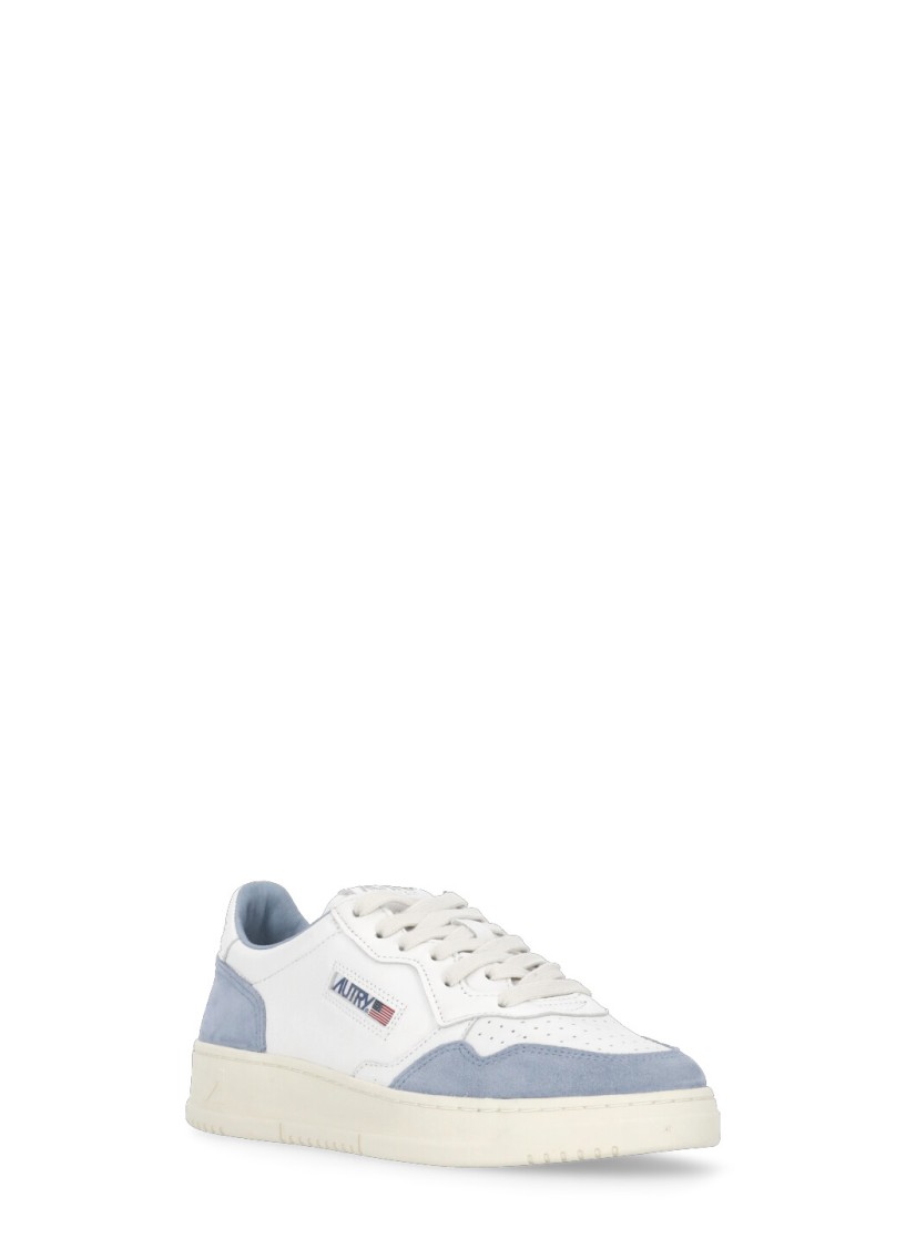 Shop Autry White Leather/fabric Medalist Sneakers
