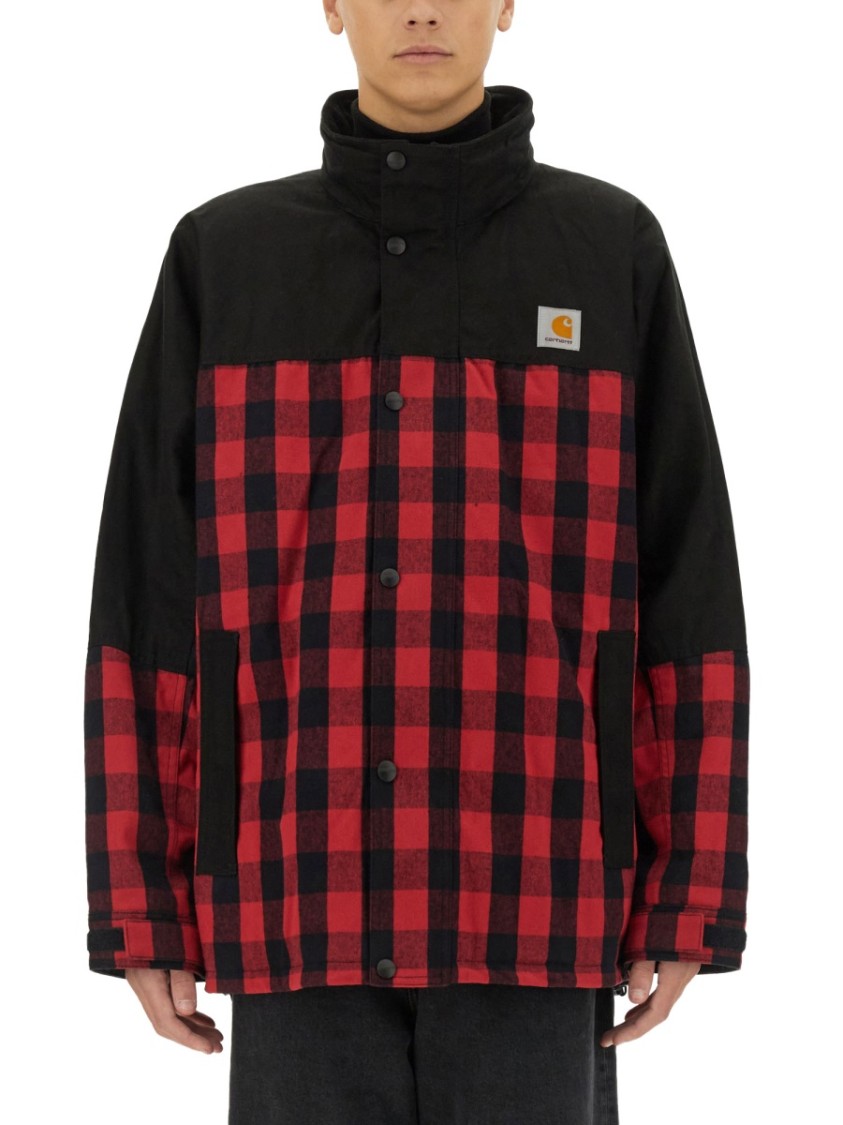 Shop Junya Watanabe Checkered Cotton Jacket In Black