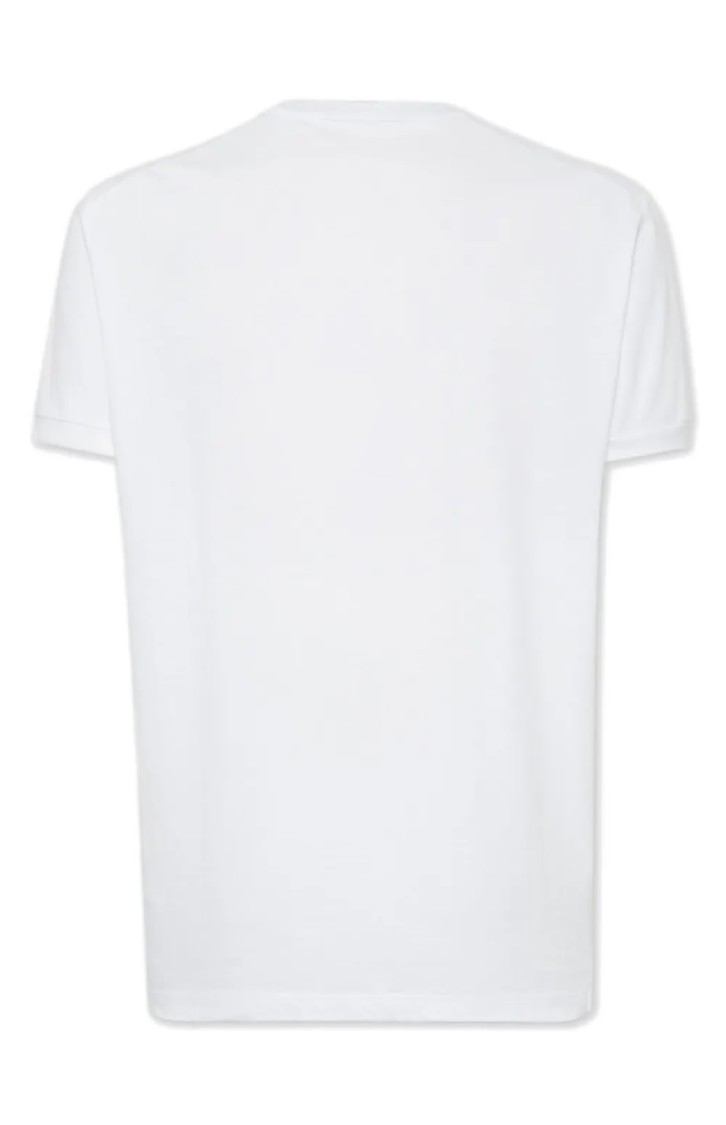 Dsquared2 Crew Neck Cracked Effect Graphic Print In White