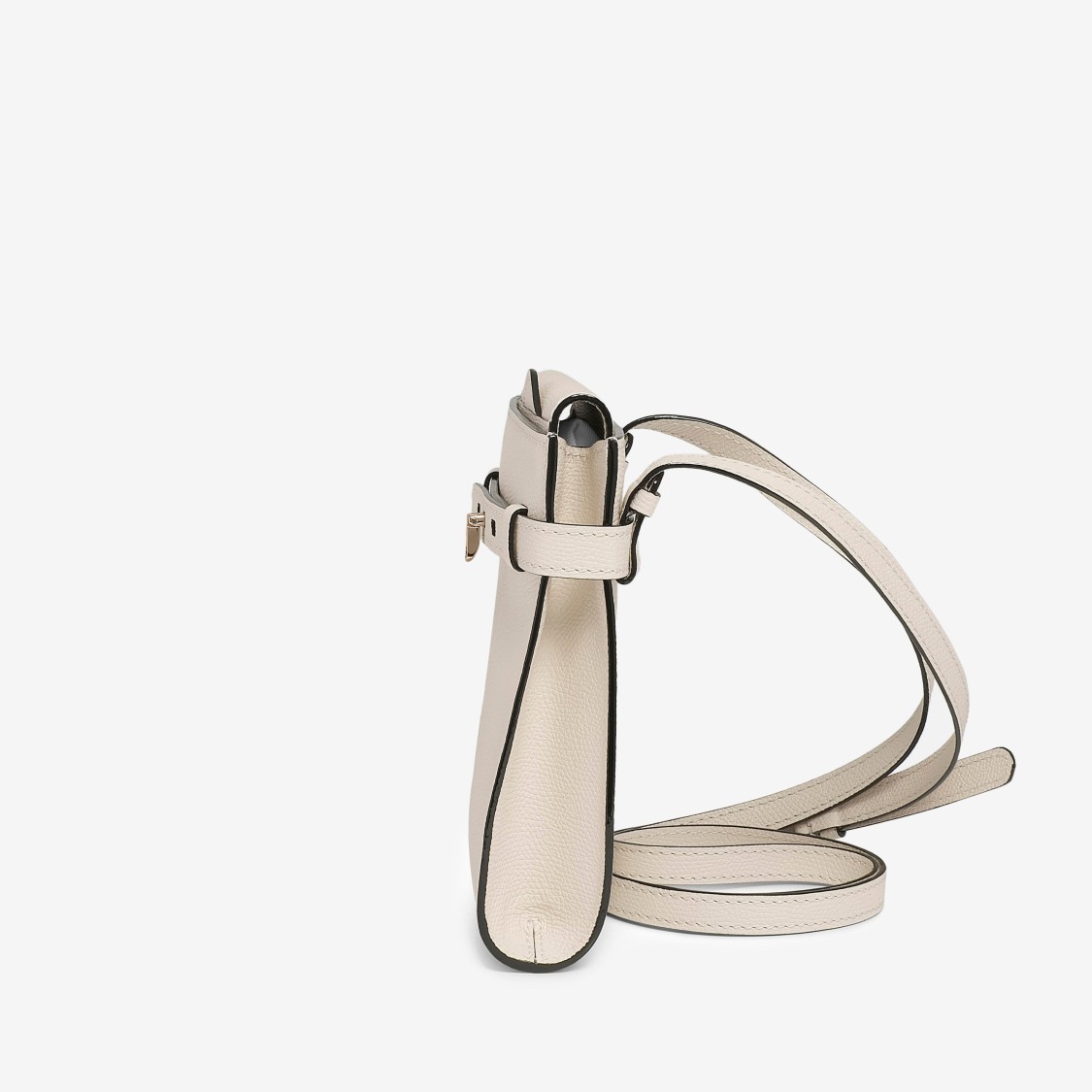 Valextra Brera B-tracollina Slim Crossb In White