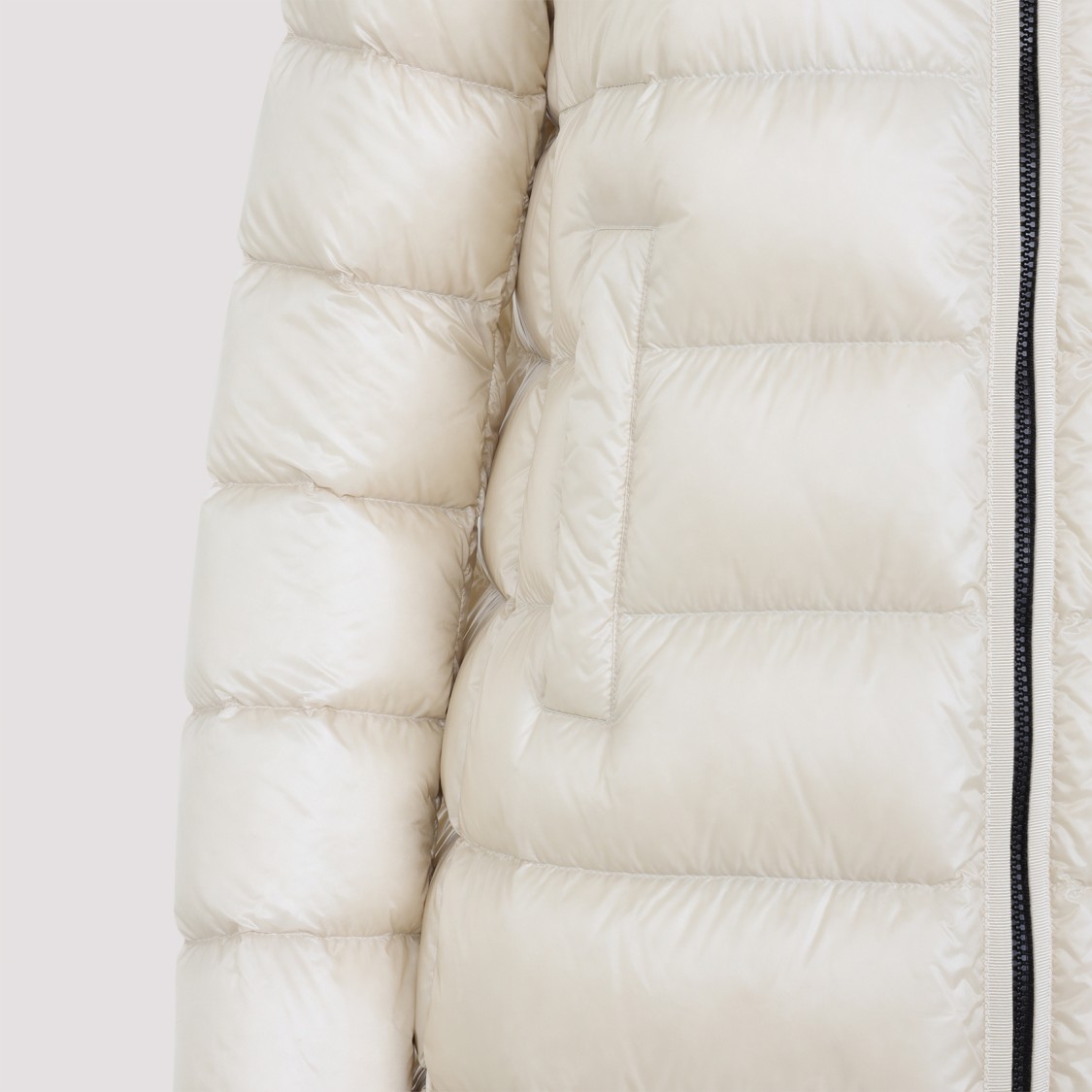Moncler Suyenne Light Beige Polyamide Long Parka In Neutral