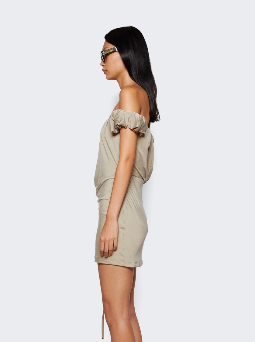 Jacquemus Schulterfreies Minikleid Aus Stretch-jersey Aus Einer Cupromischung Mit Drapierung