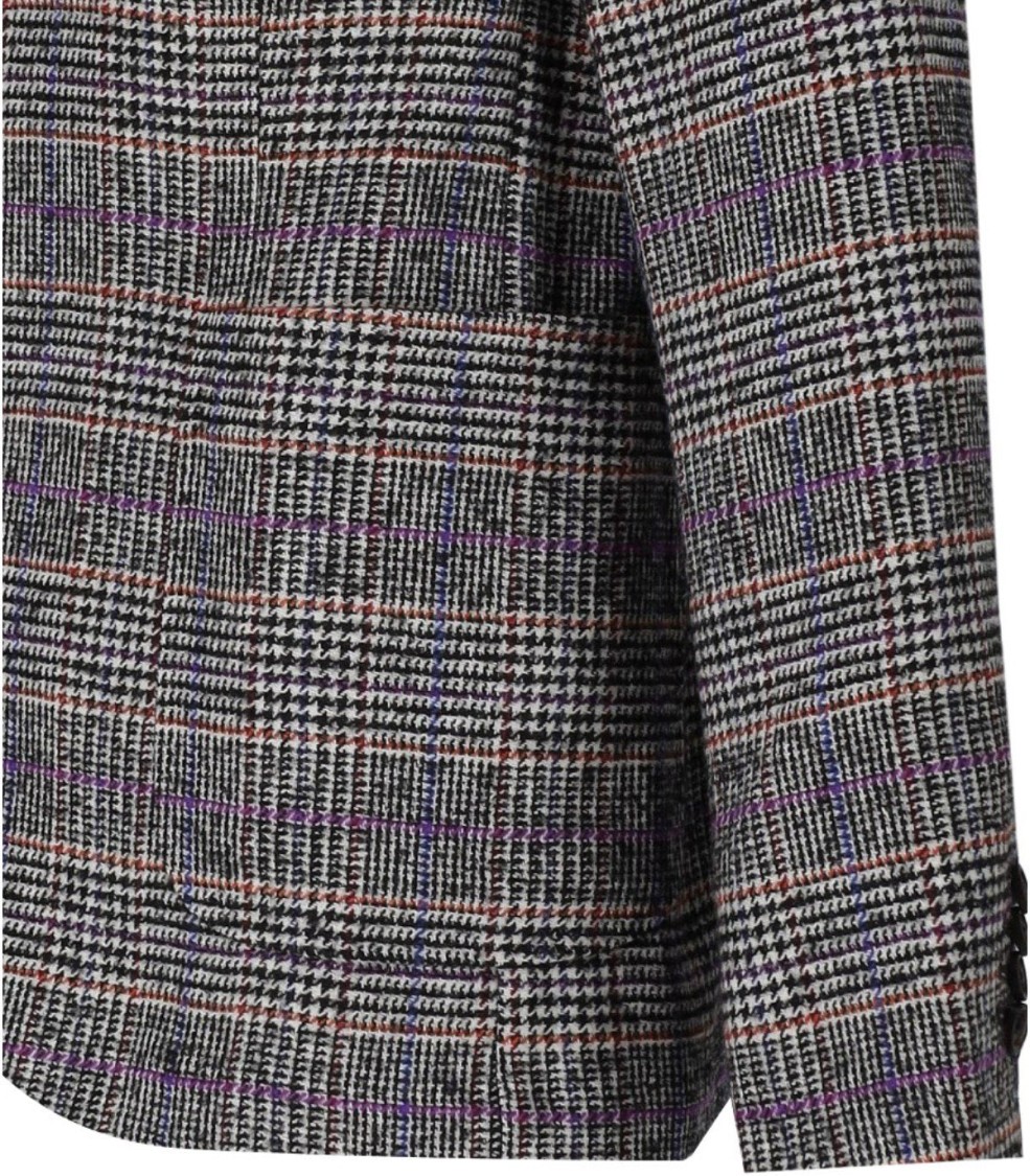 Manuel Ritz Grey Prince Of Wales Single Breasted Jacket In Gray