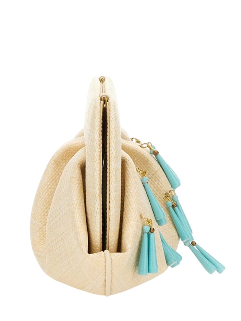 Themoirè Textured Bag With Paper Fringes
