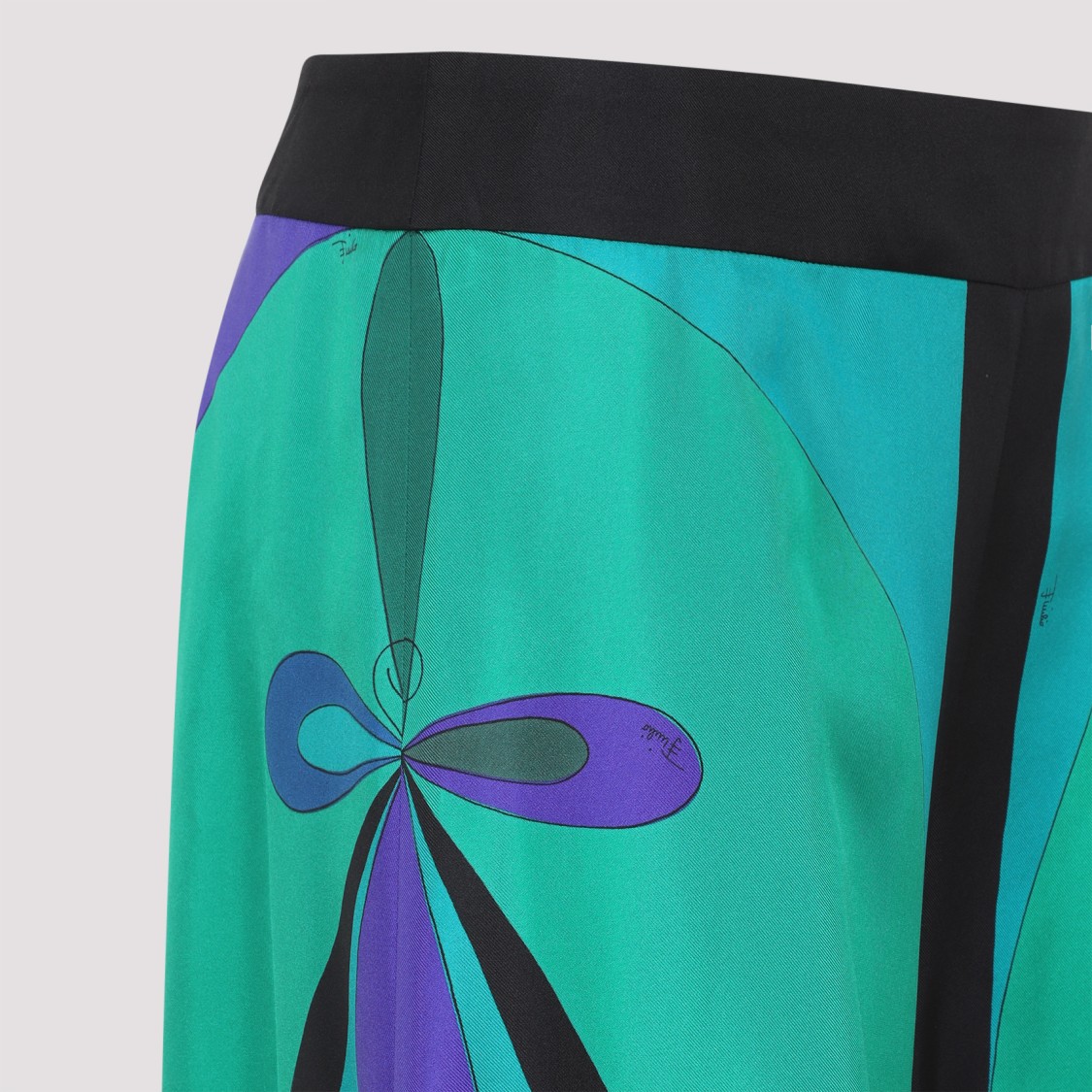Pucci Flowing Silk Trousers With Bold Abstract Patterns