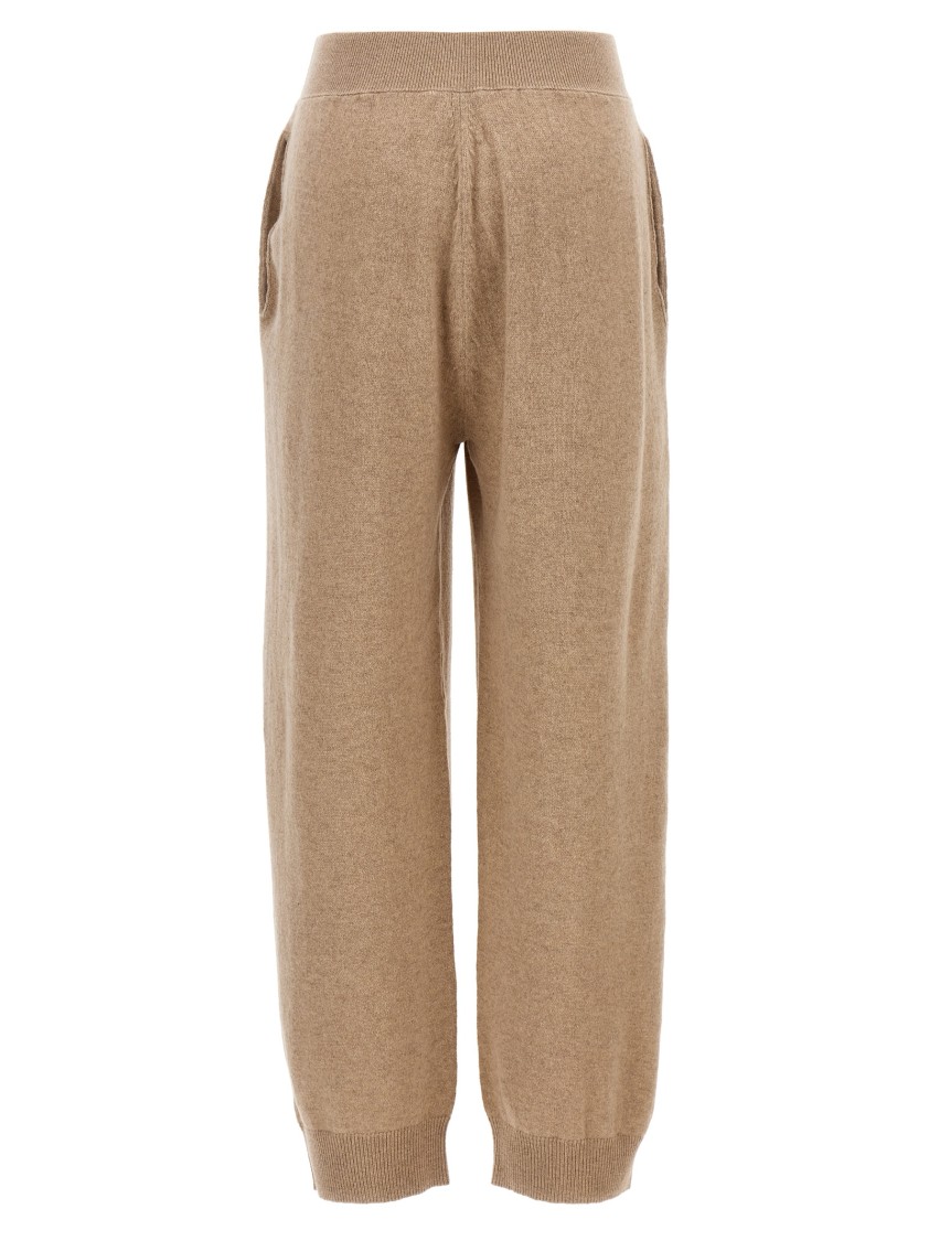 Stella Mccartney Cashmere And Wool Blend Knitted Pants In Neutral