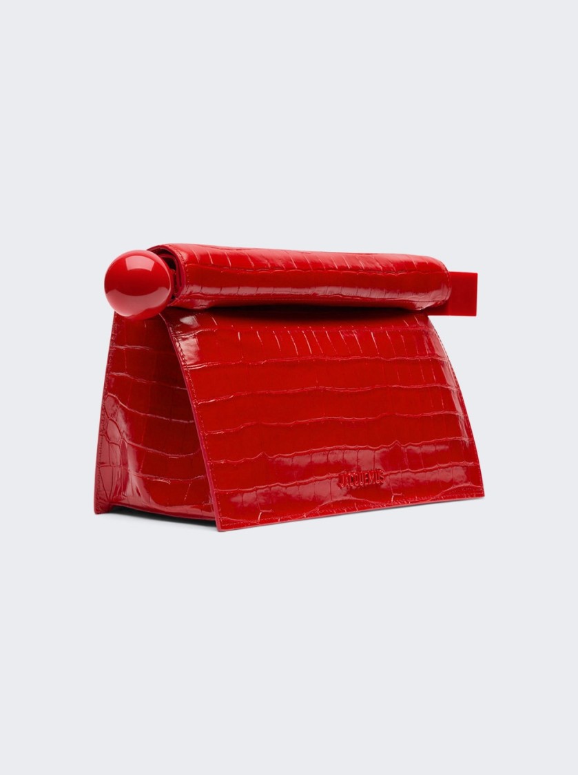 Shop Jacquemus La Pochette Rond Carre In Red