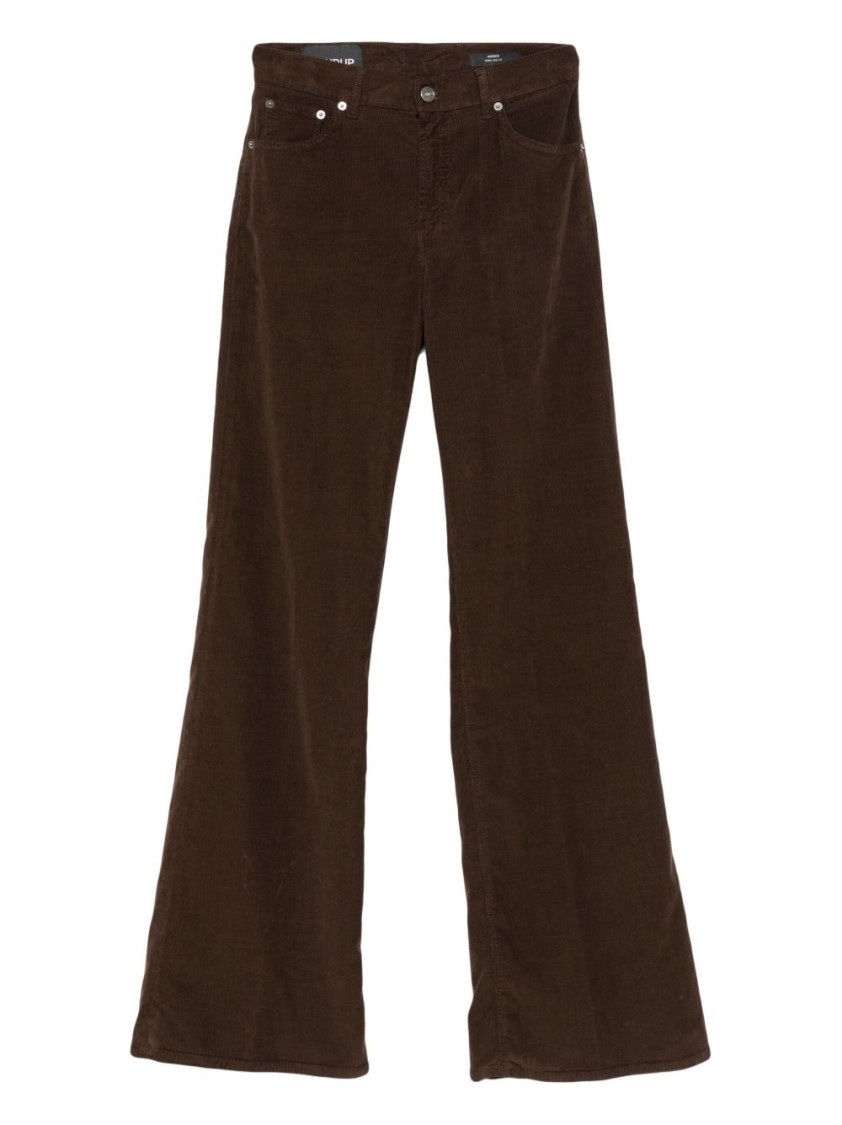 Dondup Wide-leg Brown Jeans With Five-pocket Design In Brown