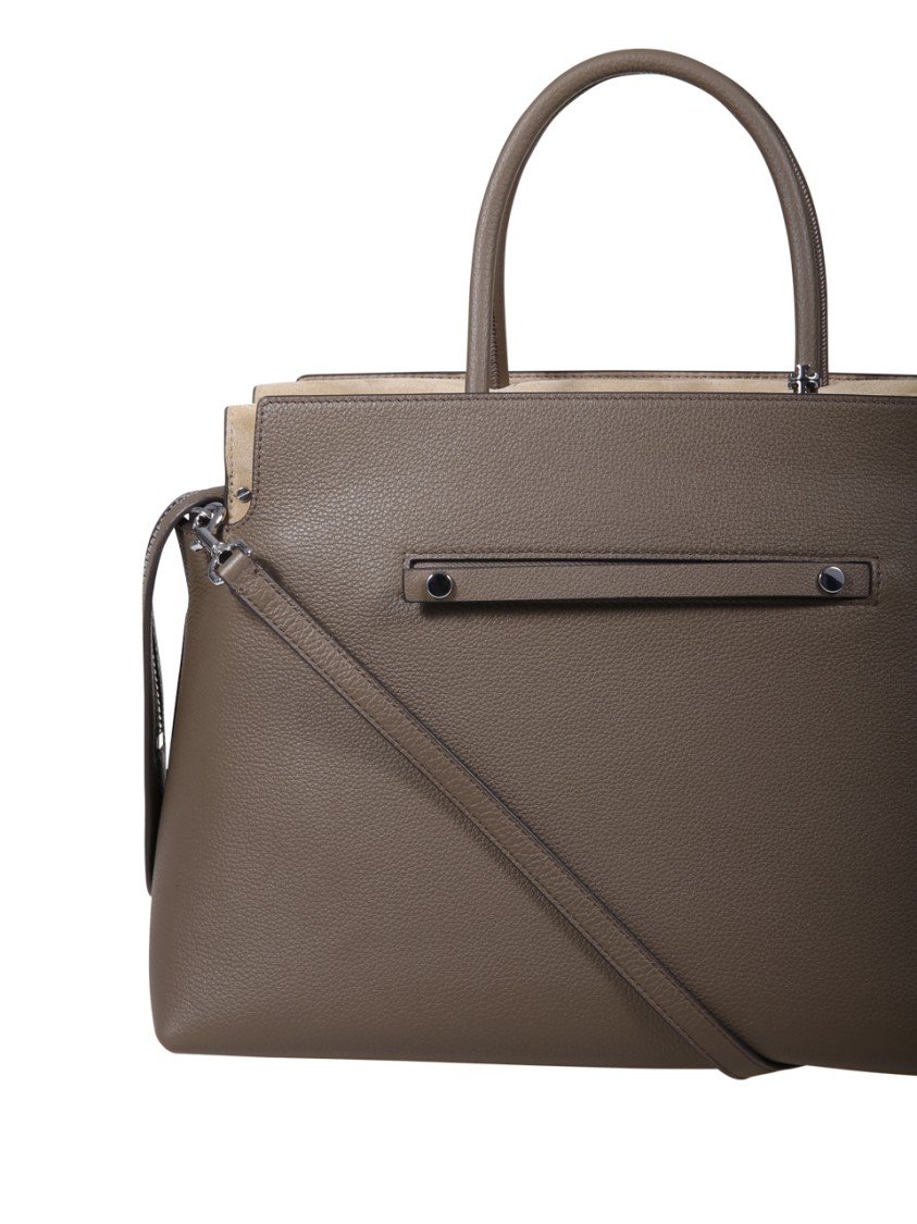 Tory Burch Mercer Pebbled Large Satchel In Brown