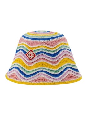Casablanca Crochet Beanie Hat With Wide Brim And Vibrant
