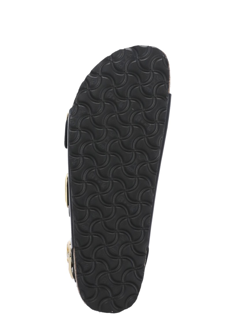Birkenstock Milano Big Buckle I Lacquered Leather Sandal Color Bla In Black