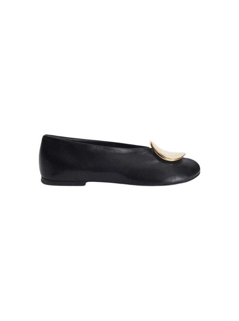 Shop Jil Sander Ballerina Flats Black