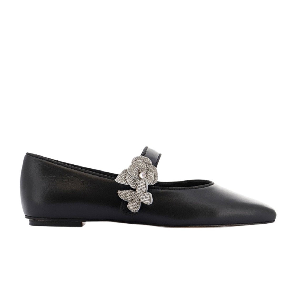 Sophia Webster Titania Leather Crystal Mary Jane Ballerina Flats
