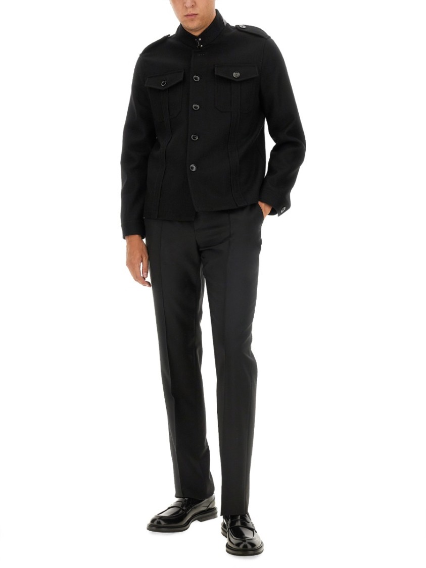 Tom Ford Man Coat Black Size 40 Wool In Black