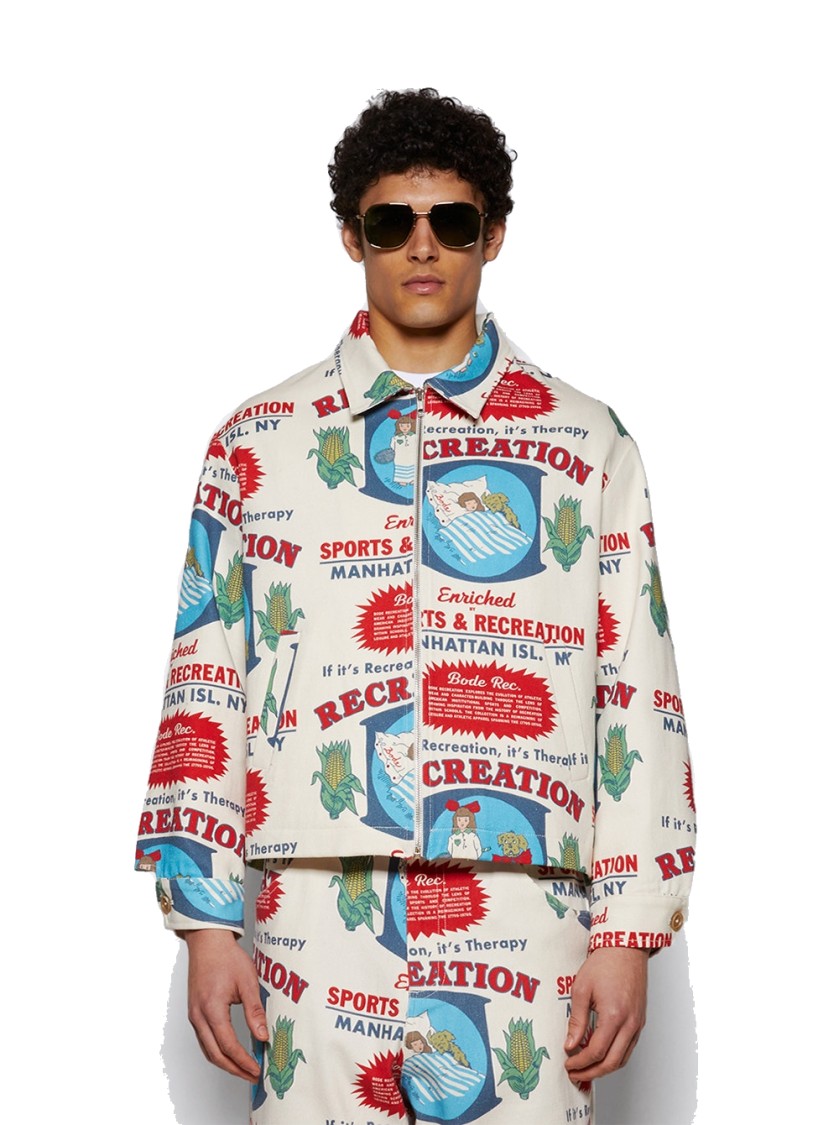 Bode Enrichment Jacket White And Multicolor In White