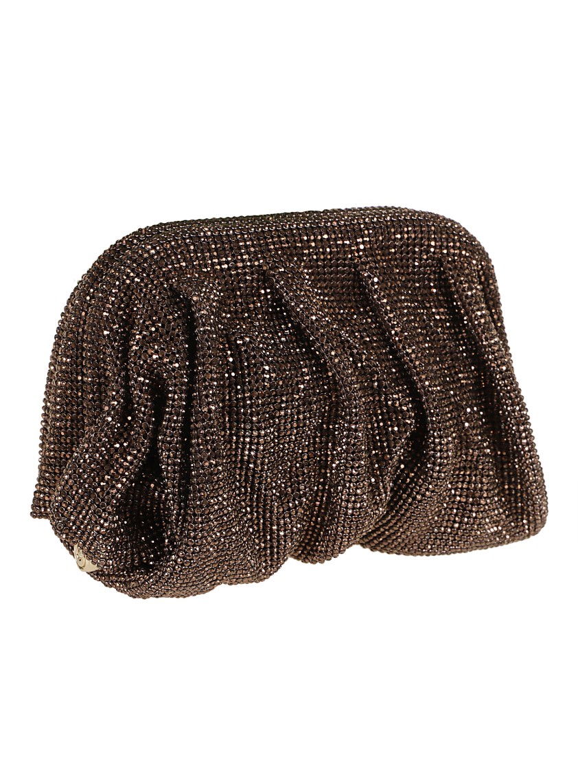 Shop Benedetta Bruzziches Rhinestone Mesh Clutch Bag With Dimensions And Design In Black