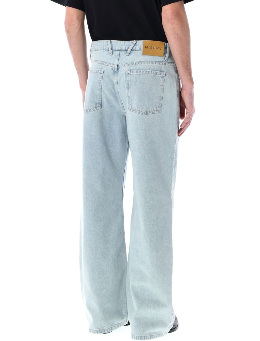 Misbhv Monogram-embroidered Carpenter Denim Trousers In Blue