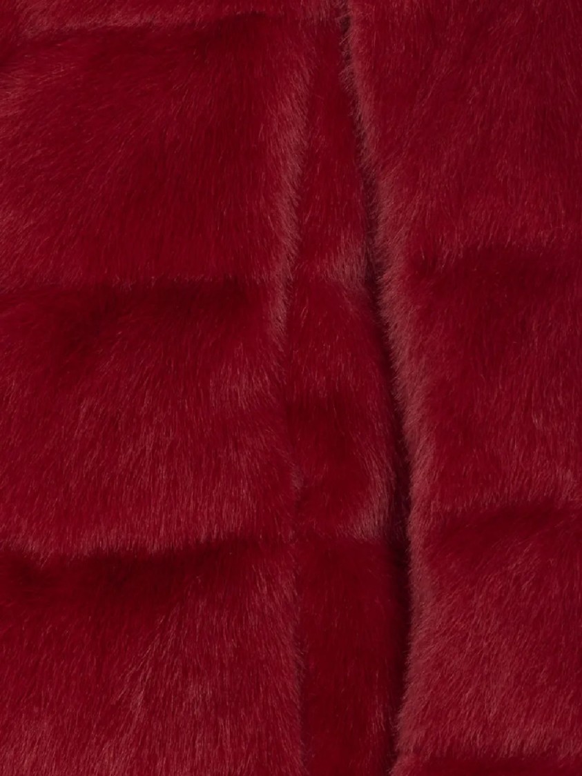 Herno Padded Jacket With Faux Fur Texture In Red