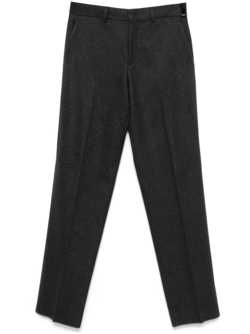 Fendi Tailored Straight Leg Pants In Soft Cashmere Blend