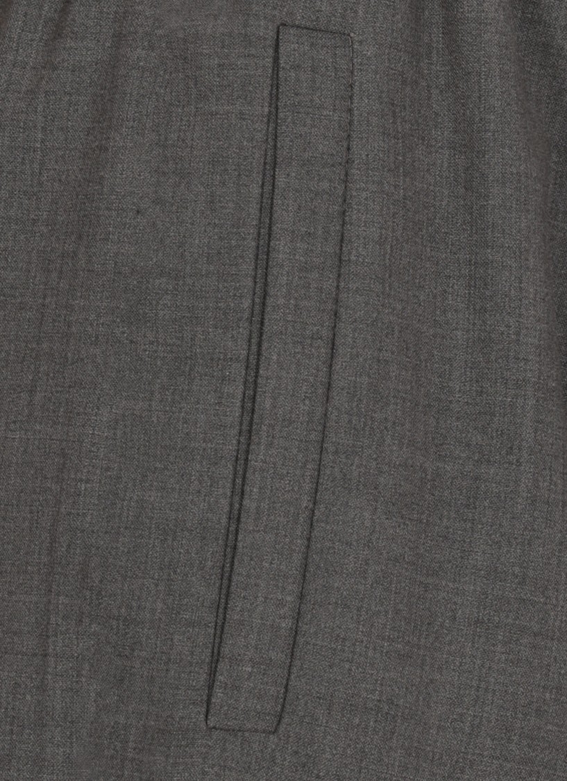 Brunello Cucinelli Grey Pants With Elastic Waist In Wool Blend Stretch Woman In Grey