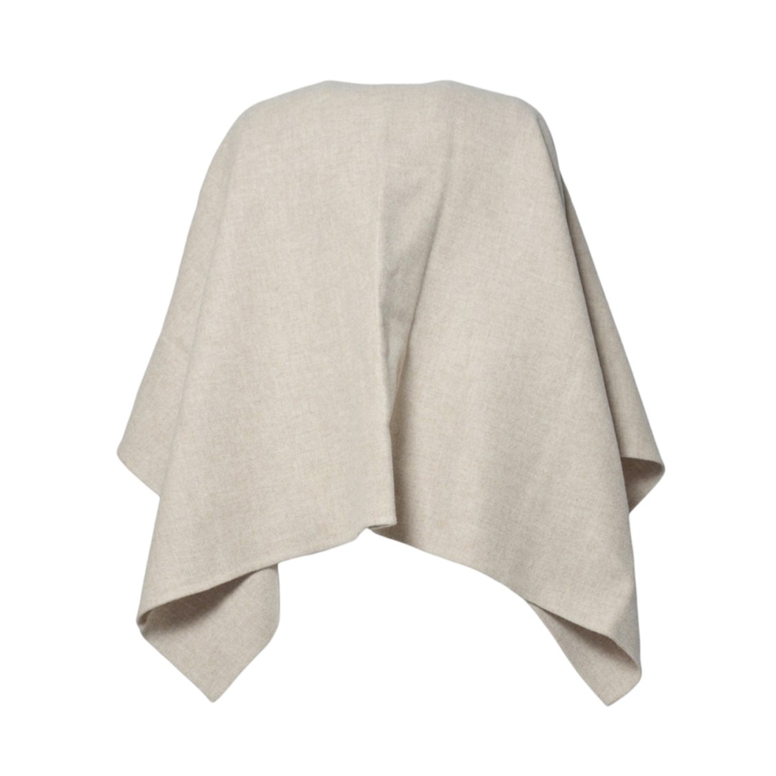 Max Mara Minimalist V-neck Poncho With Flowing Silhouette In Gray