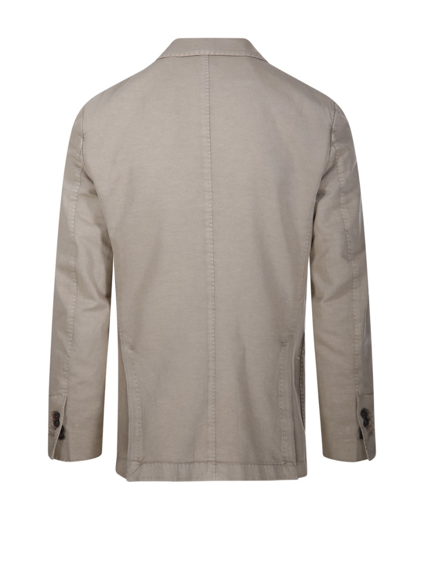 Santaniello Classic Tailored Jacket With Notched Lapel In Neutrals
