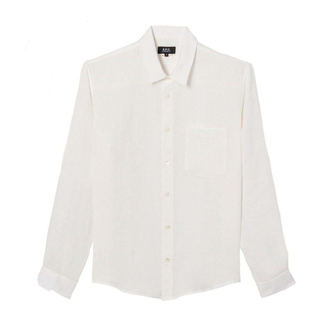 Apc A.p.c. White Linen Shirt With Logo