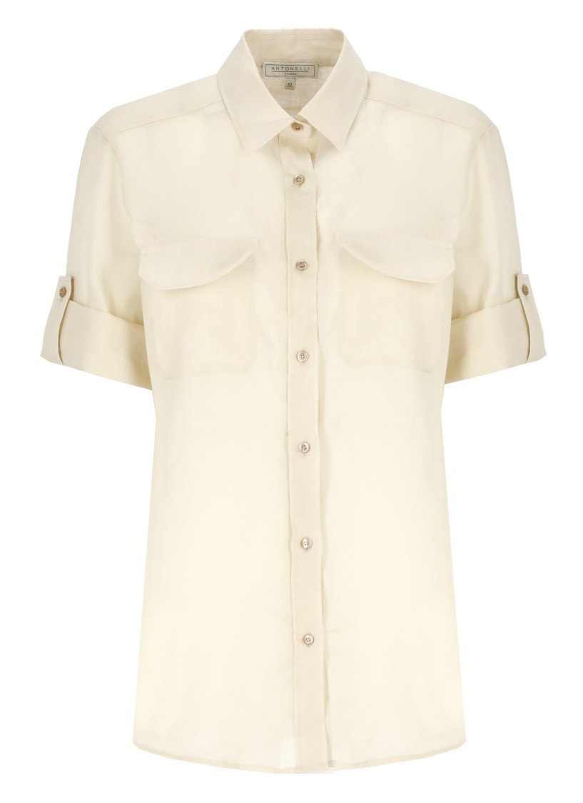Antonelli Beige Beige Ramie Shirt