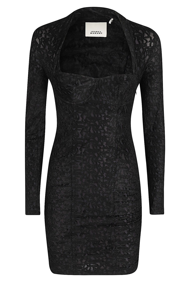 Shop Isabel Marant Dilia Fitted Black Mini Dress