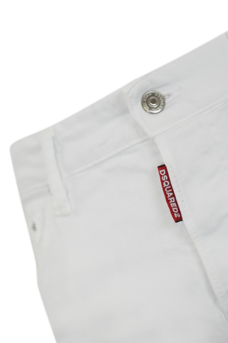 Dsquared2 Tailored White Denim Jeans With Clean Finish In White
