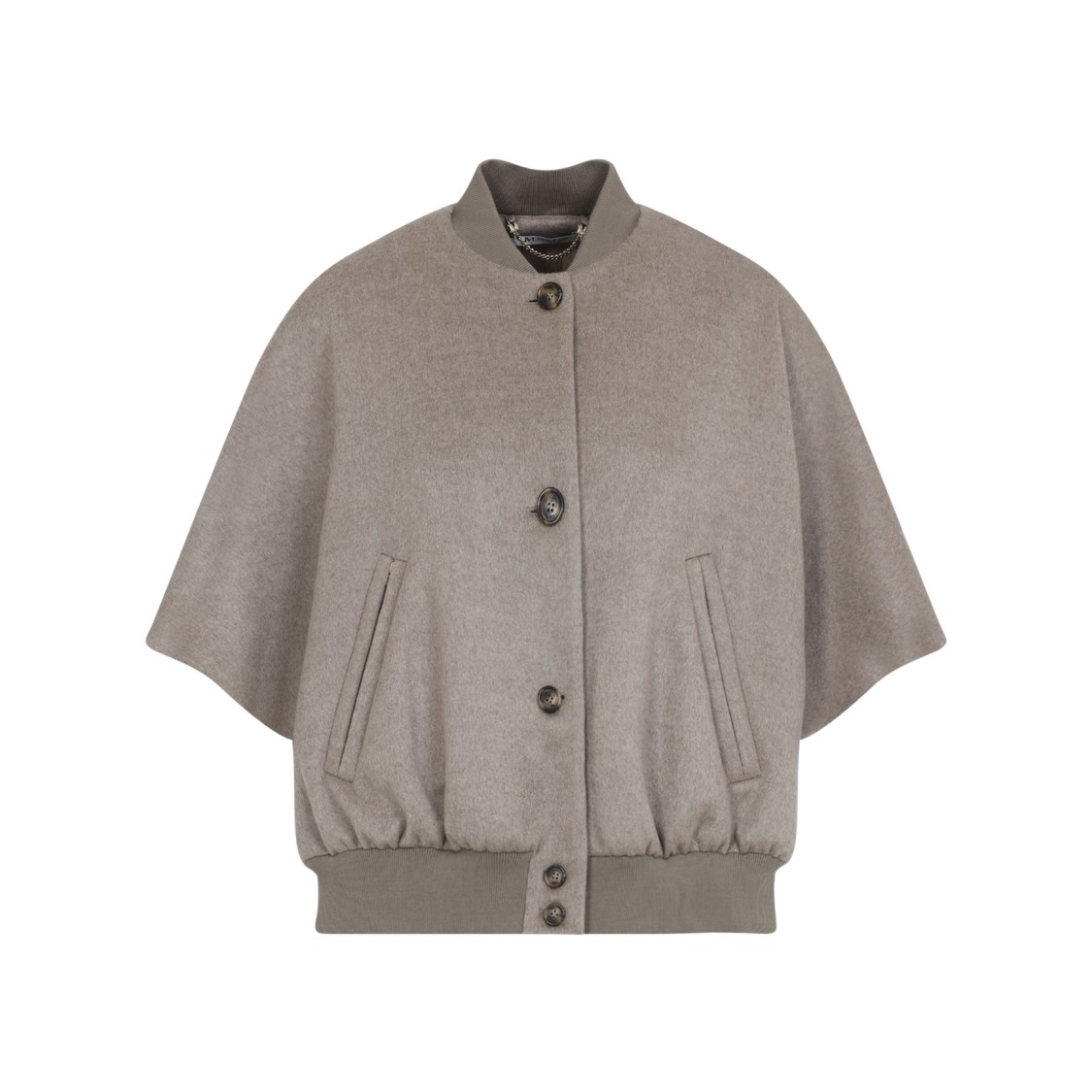 Max Mara Women Cashmere Logo Motif Poncho In Brown