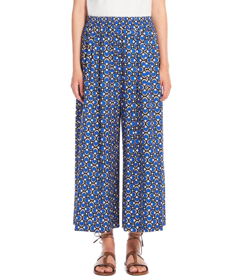 Max Mara Virgin Blue Cropped Pants In Blue