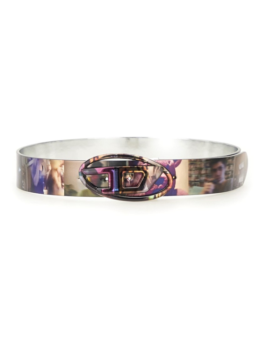 Diesel Livestream Print Belt In Multicolor