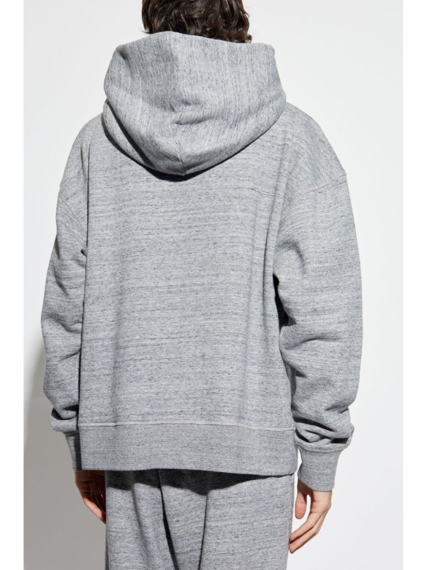Shop Dsquared2 Relaxed Fit Grey Hoodie With Front Kangaroo Pocket
