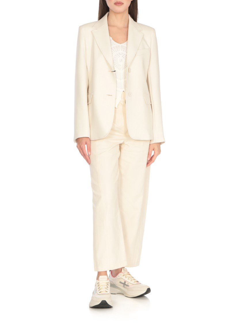 Prmt Ivory Leather And Tech Fabric Sneakers In Multi