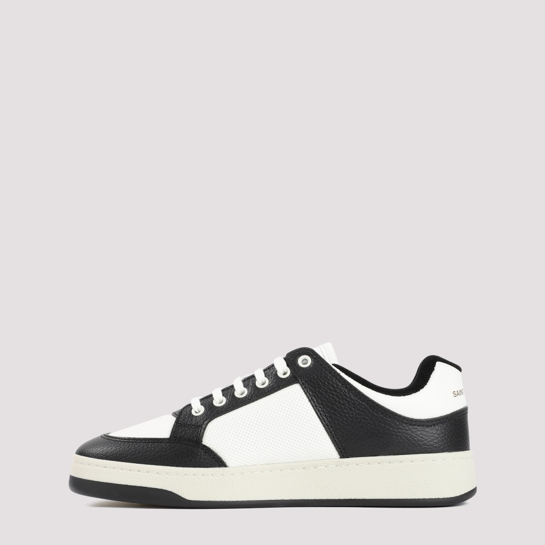 Shop Saint Laurent Grained Leather Sneakers In Black